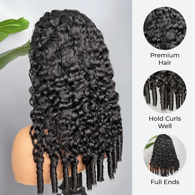 Burmese curly wig with 200% density, 5x5 HD lace closure, glueless pre-cut lace from Onime Hair, natural curly hair texture