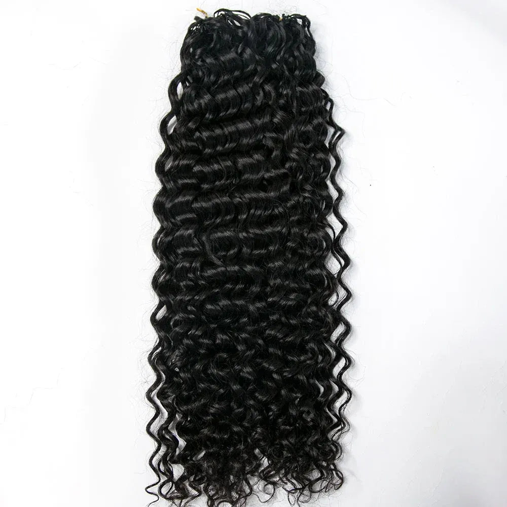 Pre-separated 12A water wave crochet hair extensions by Onime Hair, made from 100% human hair with soft, natural texture.