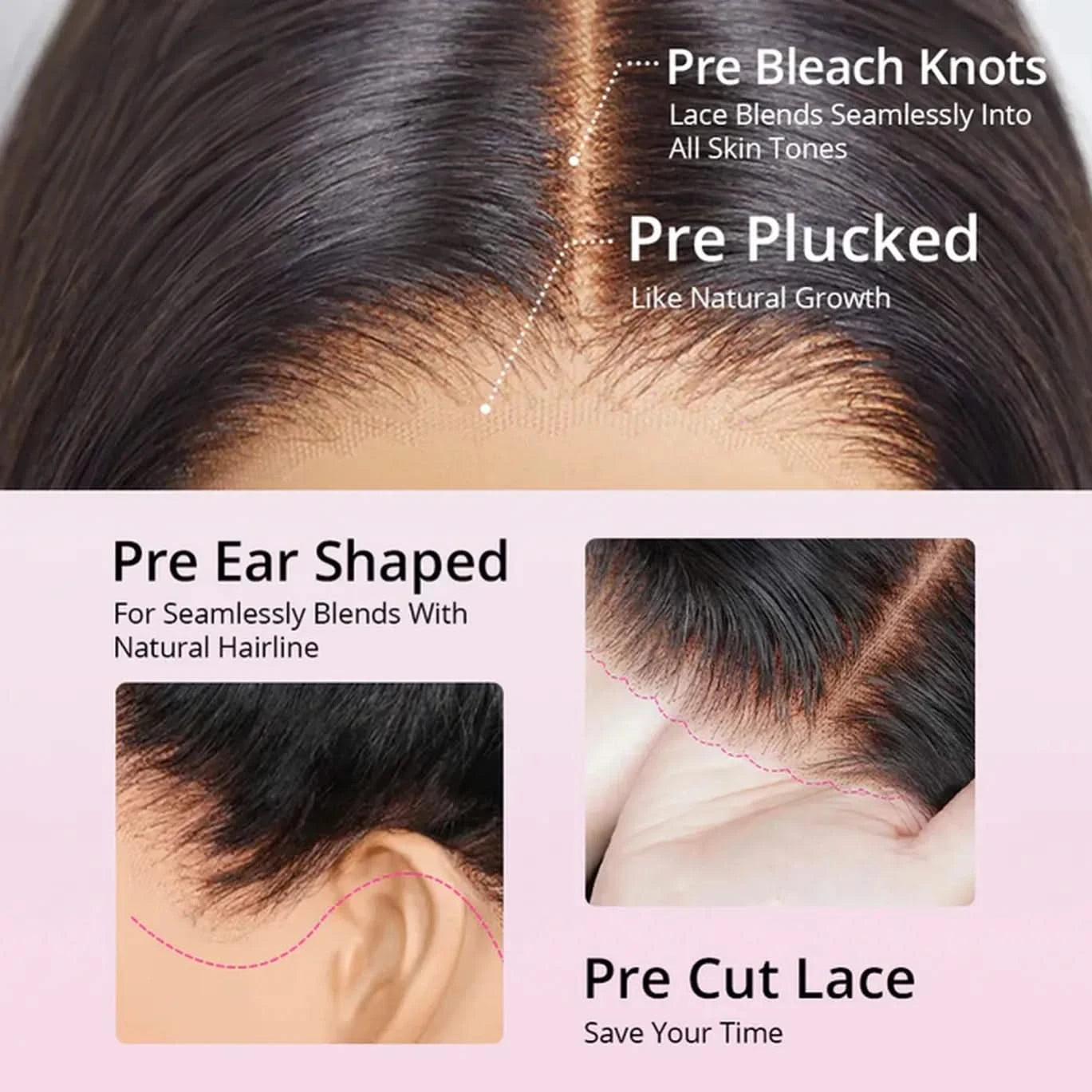MySite Water Wave 360 lace wig with flexi-fit cap, 100% human hair, pre-bleached, pre-plucked, long style, natural look