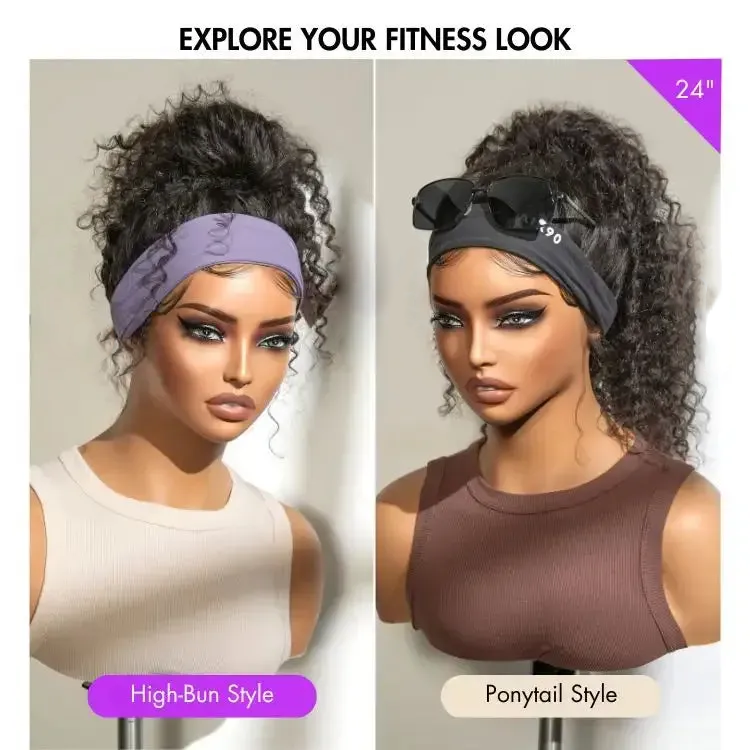Onimehair™Black Deep Wave Headband Wig (Get Free Trendy Headbands)
