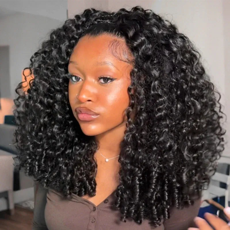 Burmese curly wig with 200% density, 5x5 HD lace closure, glueless pre-cut lace from Onime Hair, natural curly texture