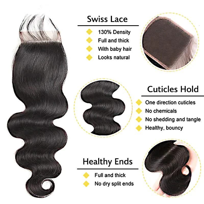 Body wave bundles of 10A grade 100% human virgin hair extensions by ONIMEHAIR, showcasing soft, flowing waves in rich texture.