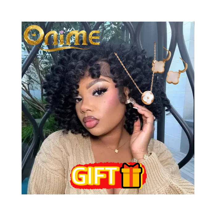 Buy 1  Wig，Get Free Edition Four-Leaf Clover Necklace & Earrings