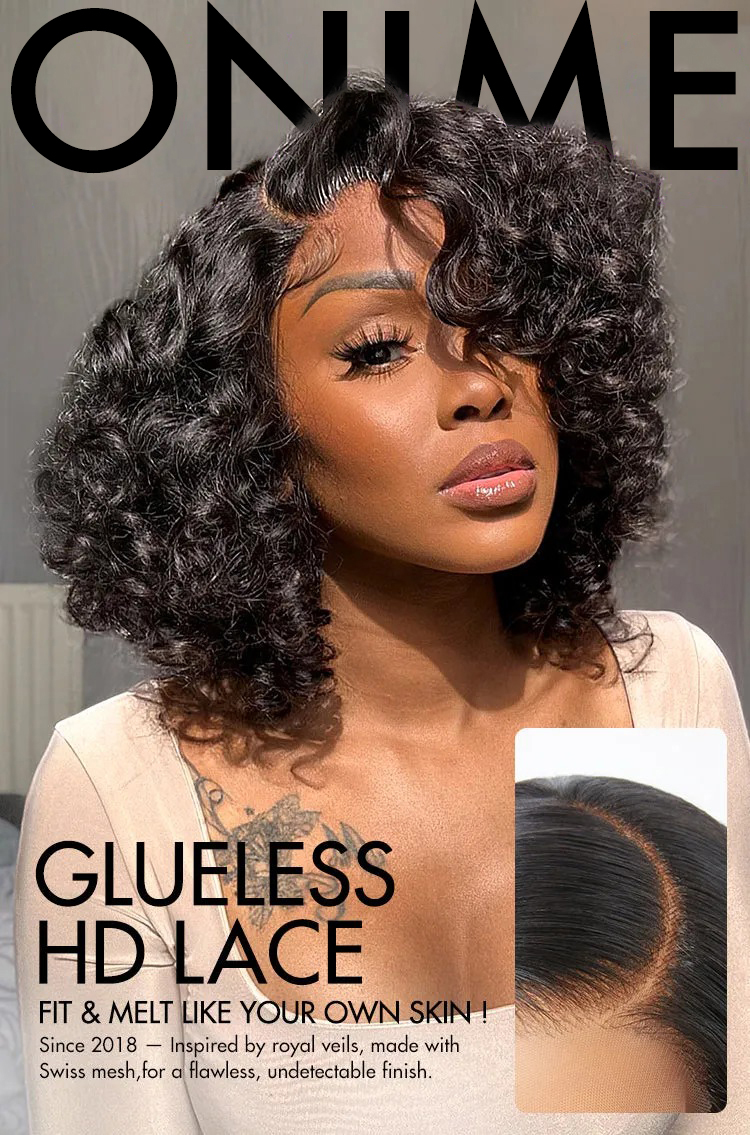 Luvme Hair Mature Bouncy Curl Left C Part Glueless Minimalist HD Lace Wig Pre-Cut Lace-15