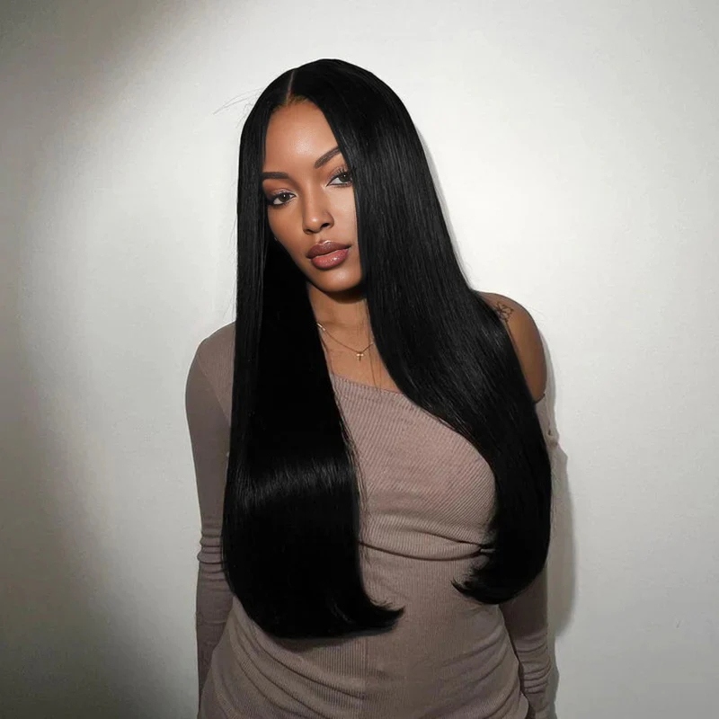 Onime Invisi Edge Seamless Clip in Hair Extensions Silky Straight #1 Jet Black Real Human Hair