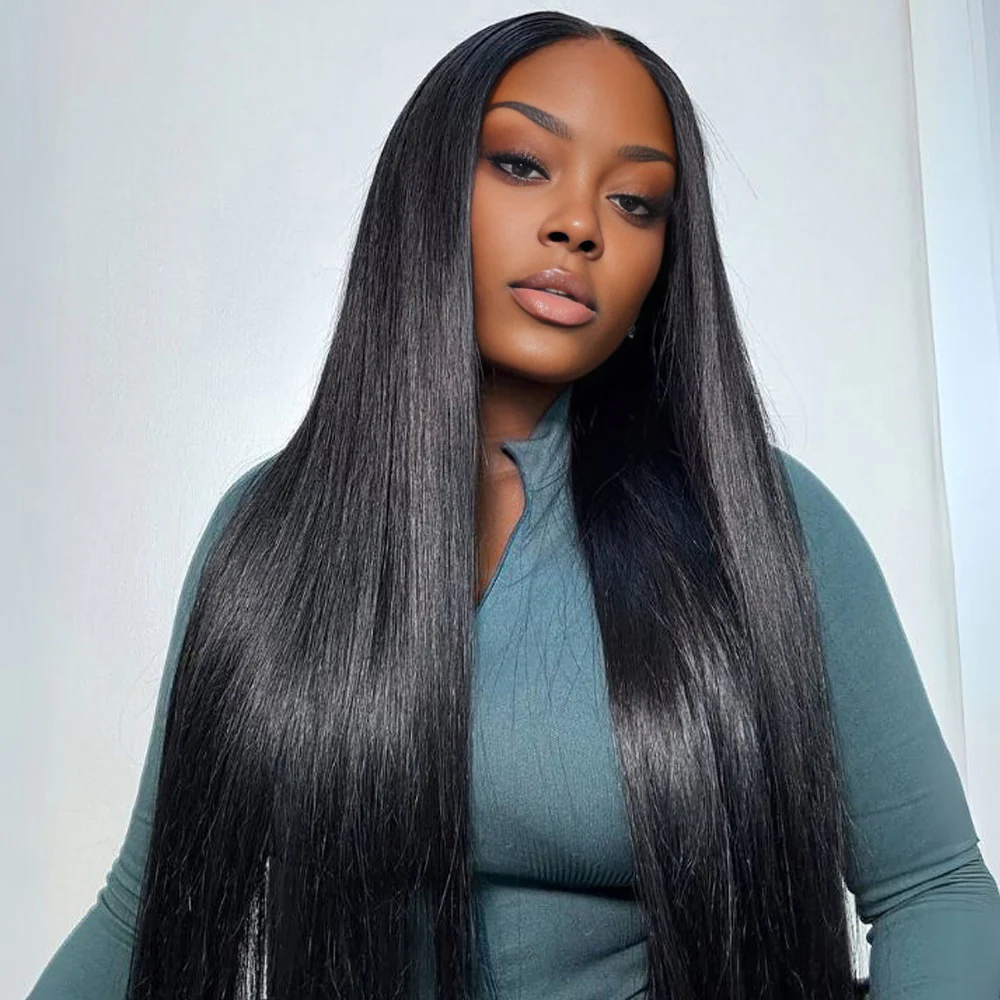 Onime Invisi Edge Seamless Clip in Hair Extensions Yaki Straight Real Human Hair