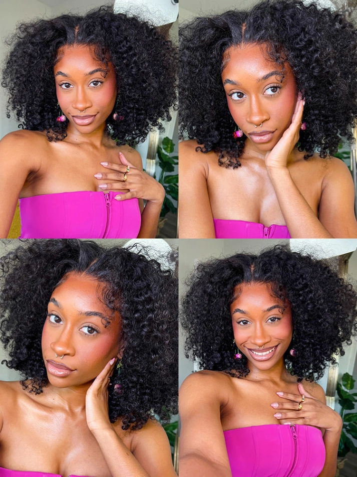 Onimehair™ Wear Go Glueless Highlights Ombre Hair Pre-cut HD Lace onimehair Curly Wig