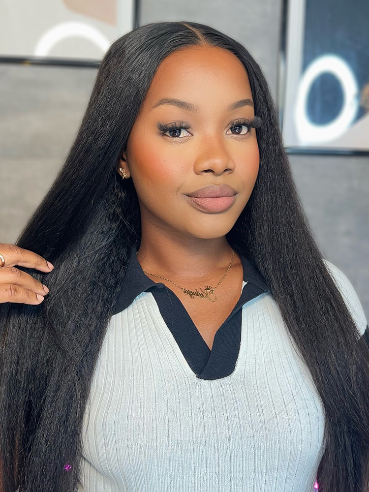 Onimehair™ Pre-bleached Onimehair Straight Hair Wear Go Glueless Wig 13x4 Pre-cut HD Lace Pre-plucked