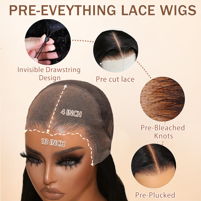 Onimehair™Highlight Light Brown Glueless 7x5 / 13x4 Lace Front Wig Human Hair Loose Wave Clear Transparent Lace Front Colored Wigs Human Hair Pre Plucked 
