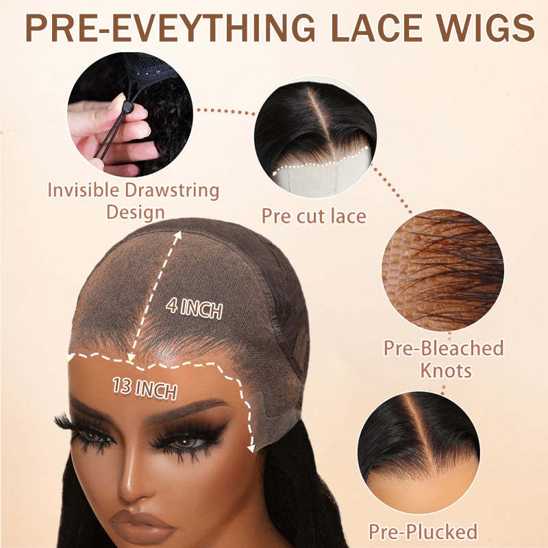 Onimehair™Highlight Light Brown Glueless 7x5 / 13x4 Lace Front Wig Human Hair Loose Wave Clear Transparent Lace Front Colored Wigs Human Hair Pre Plucked 