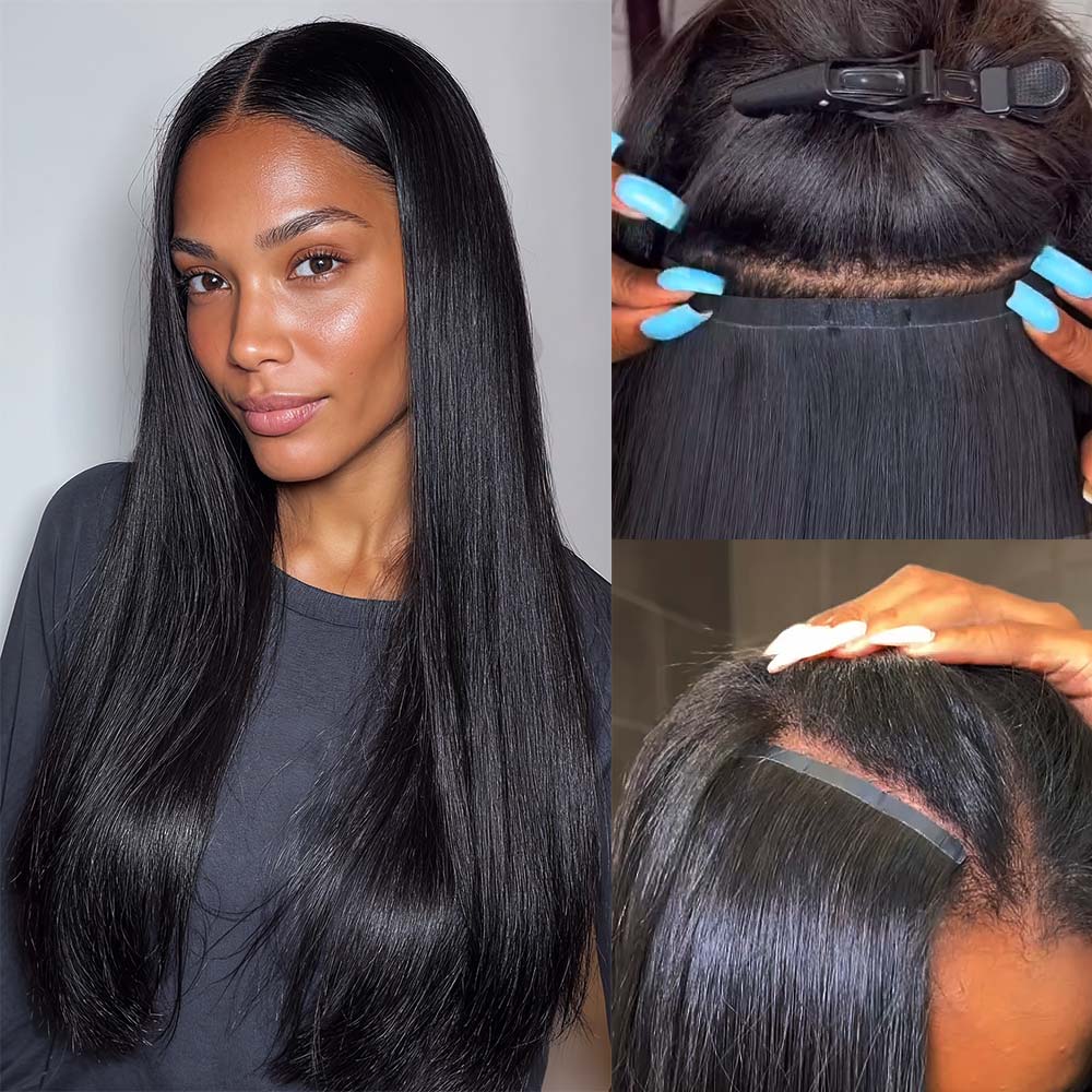 Onime Body Wave / Yaki Straight / Kinky Curly / Kinky Straight / Straight Ultra Seamless Clip in Hair Extensions