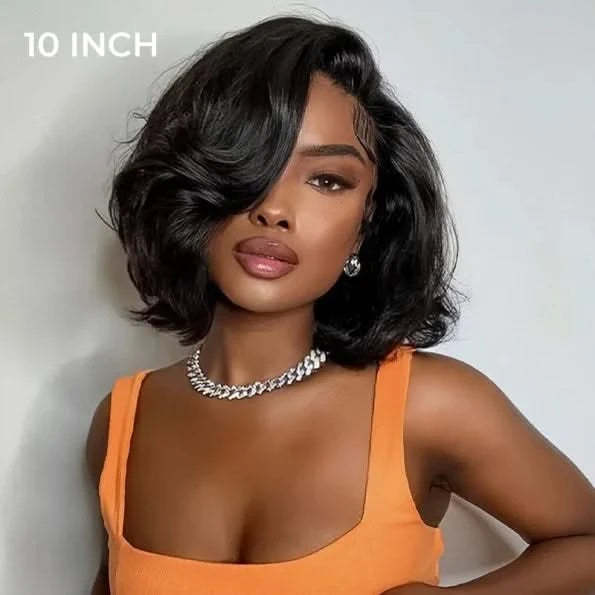 Limited Design | Layered Cut Glueless 5×5 Closure Lace Bob Wig Side Part Wear & Go 200% Density - Onime Hair