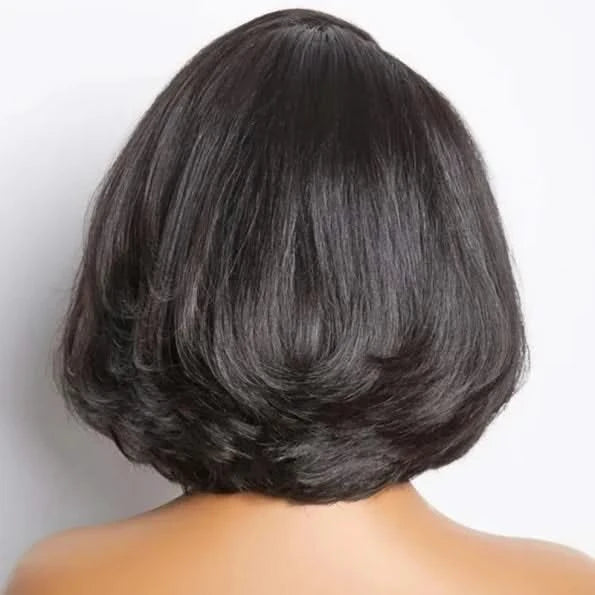 Limited Design | Layered Cut Glueless 5×5 Closure Lace Bob Wig Side Part Wear & Go 200% Density - Onime Hair