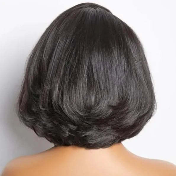 Limited Design | Layered Cut Glueless 5×5 Closure Lace Bob Wig Side Part Wear & Go 200% Density - Onime Hair