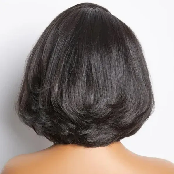 Limited Design | Layered Cut Glueless 6×5 Closure Lace Bob Wig Side Part Wear & Go 200% Density