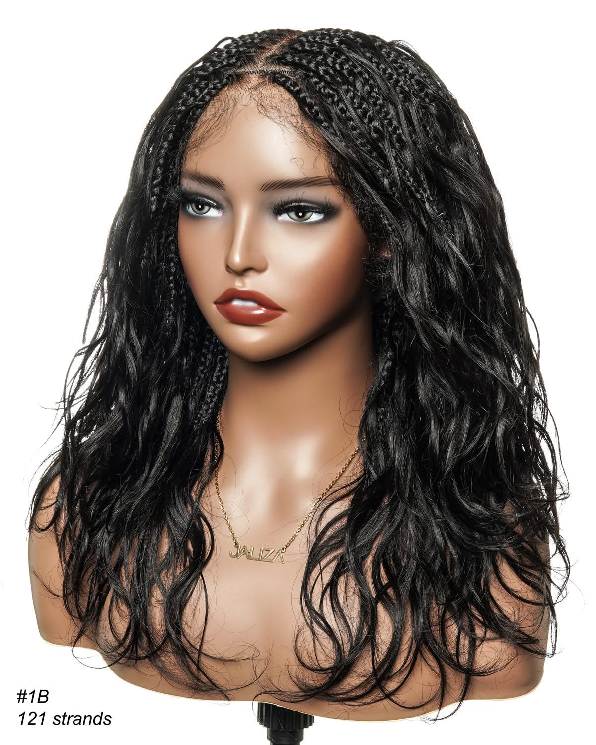 Michelle -  Salon-Style Braided Wig Bora Bora Human Hair Body Wave Pre Bleached Swiss HD Full Lace Boho Box Braids - Onime Hair