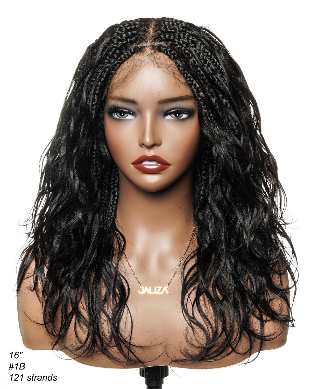 Michelle -  Salon-Style Braided Wig Bora Bora Human Hair Body Wave Pre Bleached Swiss HD Full Lace Boho Box Braids - Onime Hair