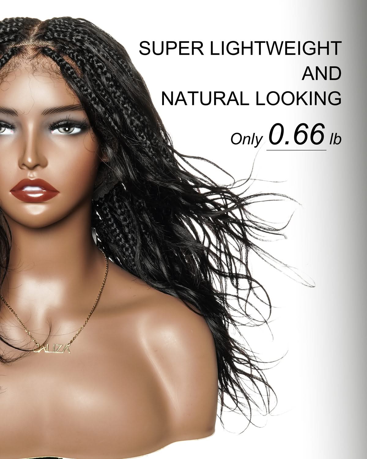 Michelle -  Salon-Style Braided Wig Bora Bora Human Hair Body Wave Pre Bleached Swiss HD Full Lace Boho Box Braids - Onime Hair