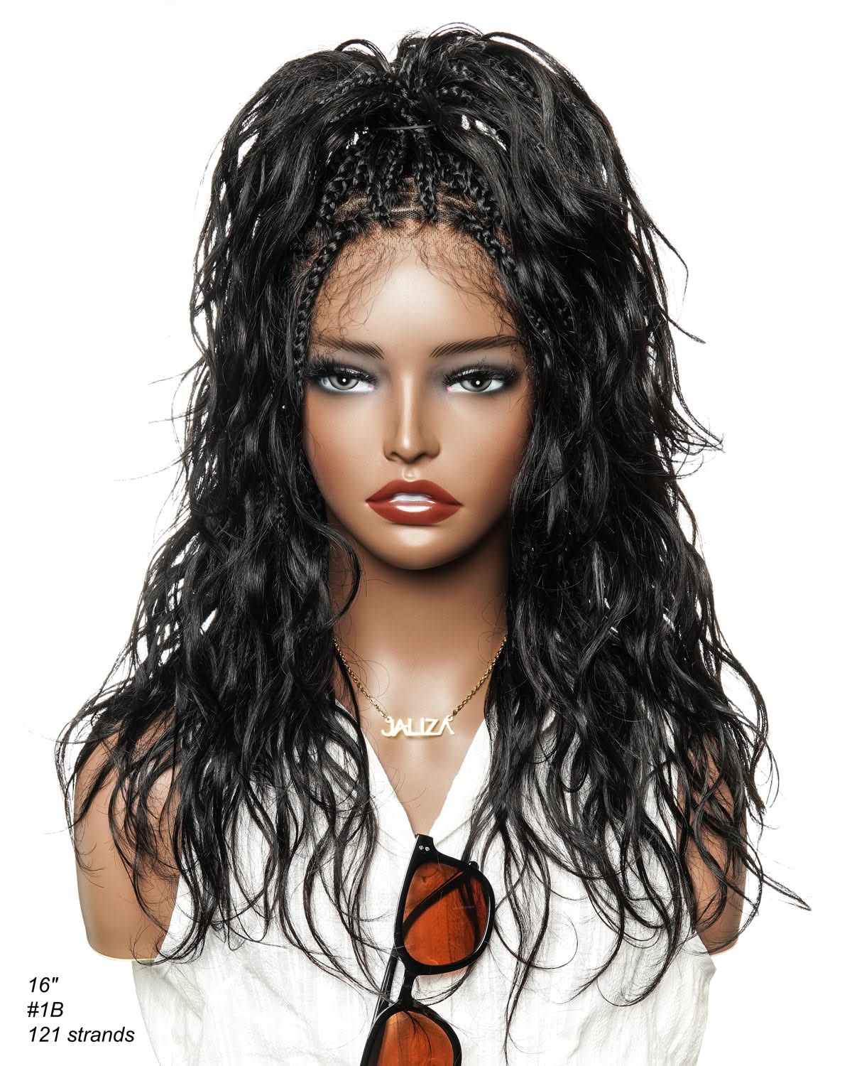 Michelle -  Salon-Style Braided Wig Bora Bora Human Hair Body Wave Pre Bleached Swiss HD Full Lace Boho Box Braids - Onime Hair