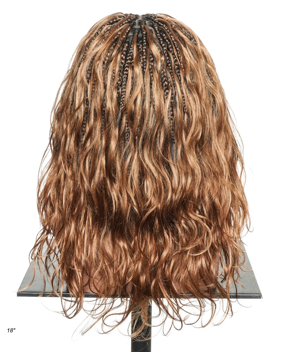Michelle -  Salon-Style Braided Wig Bora Bora Human Hair Body Wave Pre Bleached Swiss HD Full Lace Boho Box Braids - Onime Hair