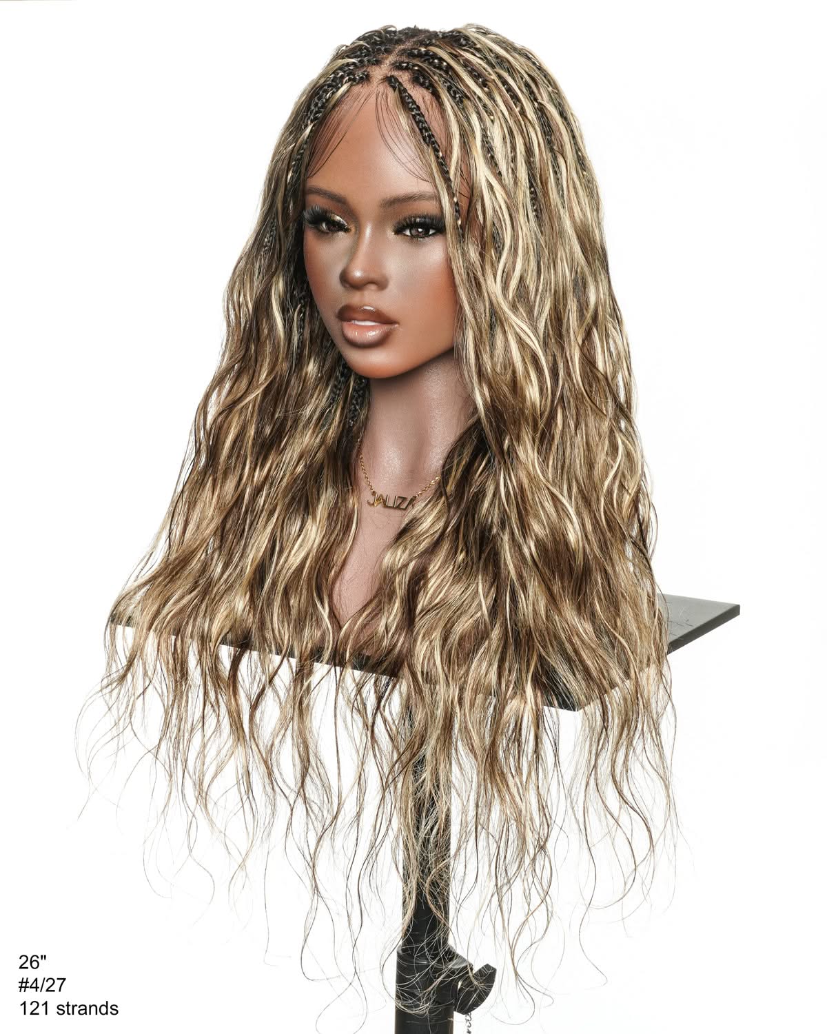 Michelle -  Salon-Style Braided Wig Bora Bora Human Hair Body Wave Pre Bleached Swiss HD Full Lace Boho Box Braids - Onime Hair