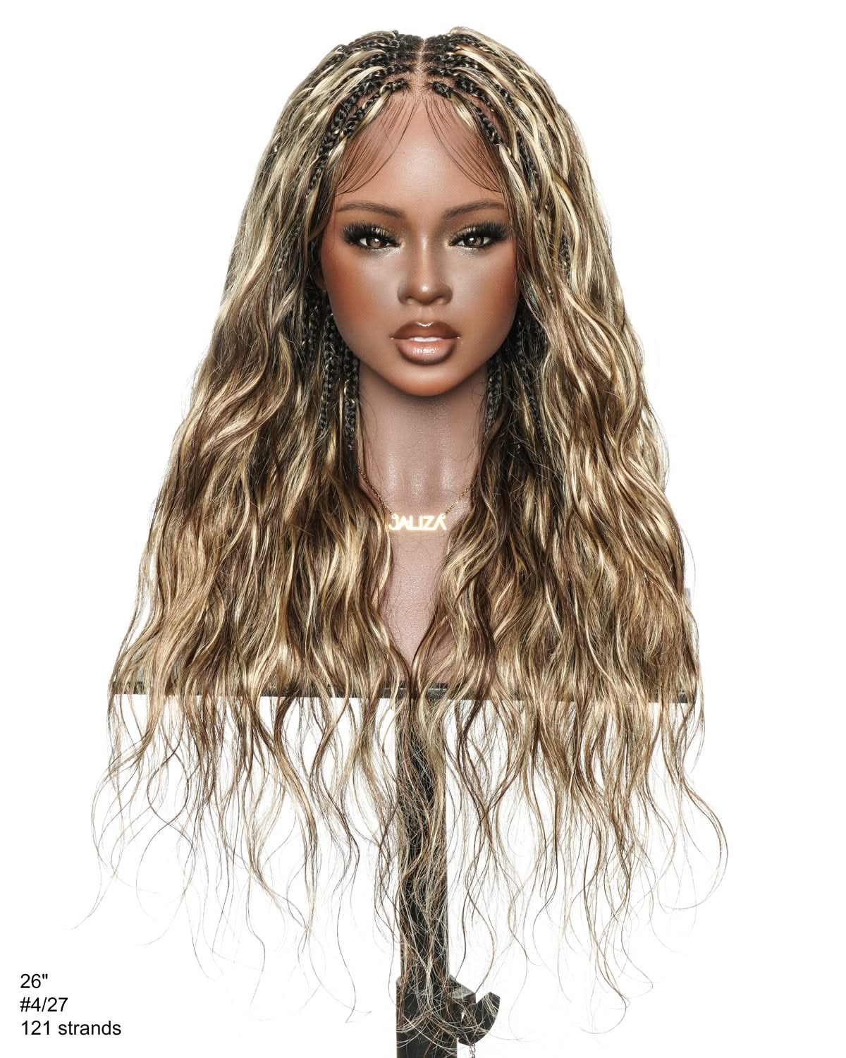 Michelle -  Salon-Style Braided Wig Bora Bora Human Hair Body Wave Pre Bleached Swiss HD Full Lace Boho Box Braids - Onime Hair