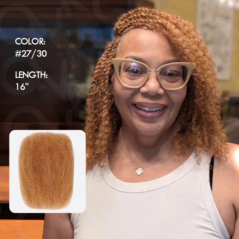 Onimehair™ #27/30 Afro Kinky Bulk Mixed Color Human Hair for Braiding DreadLock