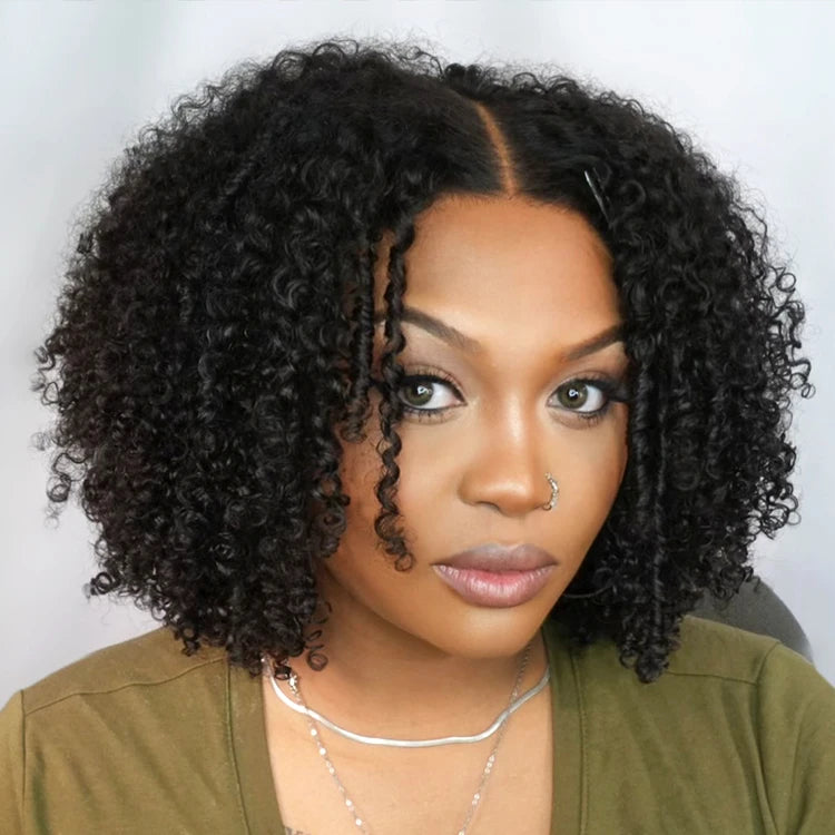 Onimehair™Coily Curly 5x5 Closure HD Lace Glueless Pre-Cut Wig with Breathable Cap