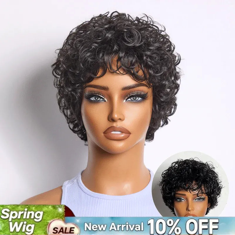 onimehair Big Curly Glueless Short Wig