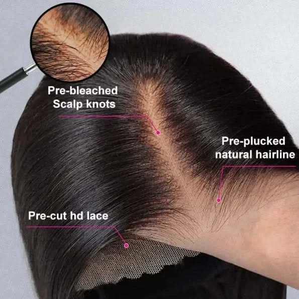 Handcraft Layered Cut 5×5 HD Lace Wear Go Glueless Short Bob Wig 100% Human Hair Natural Black - Onime Hair