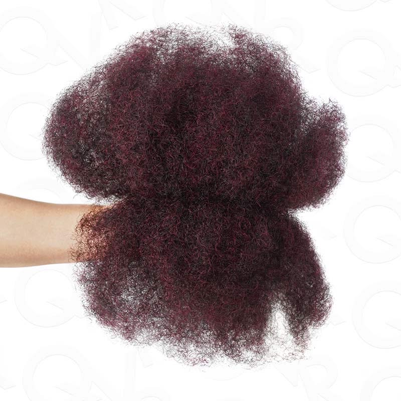 Onimehair™  Burgundy #99J Color Afro Kinky Bulk Human Hair For Braiding Dreadlock Hair - Onime Hair