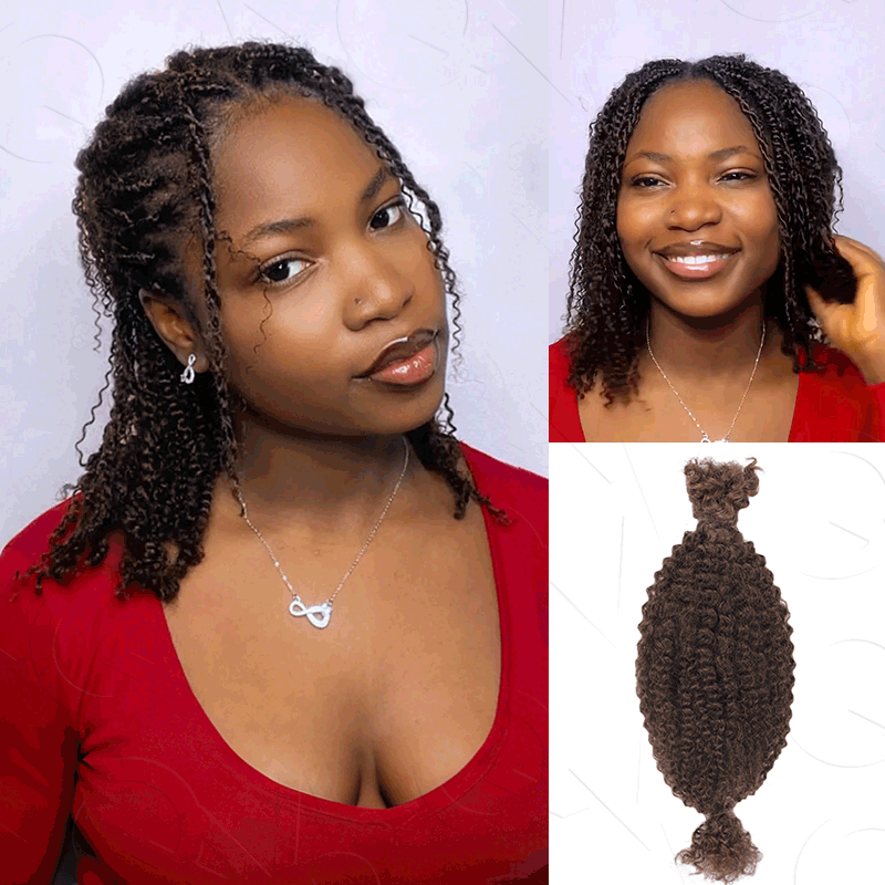 Onimehair™Spring Twist Hair Dark Brown #4 Color Type 3C 4A Hair Extensions