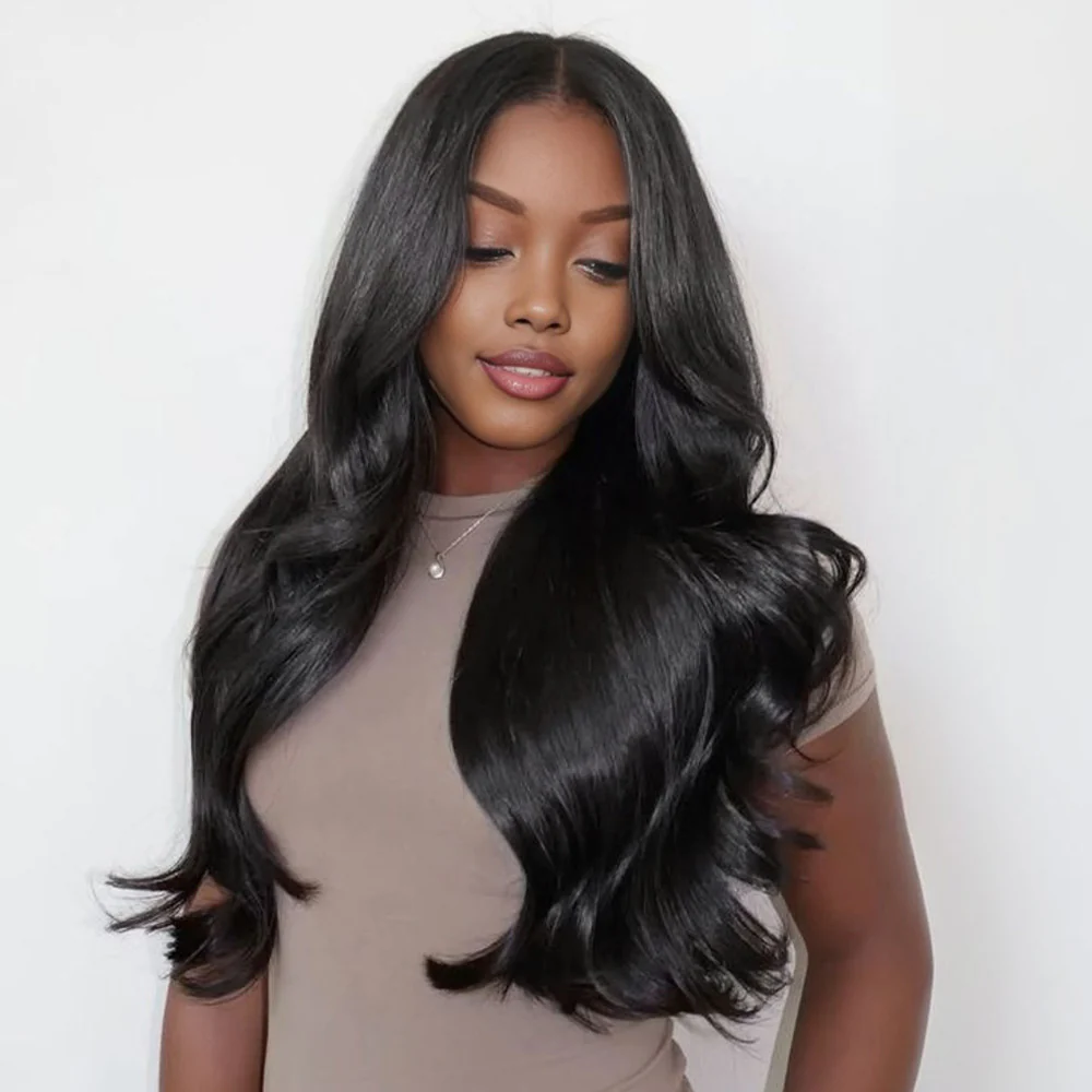 Onime Upgraded Seamless Clip in Hair Extensions Super Flat Body Wave Human Hair