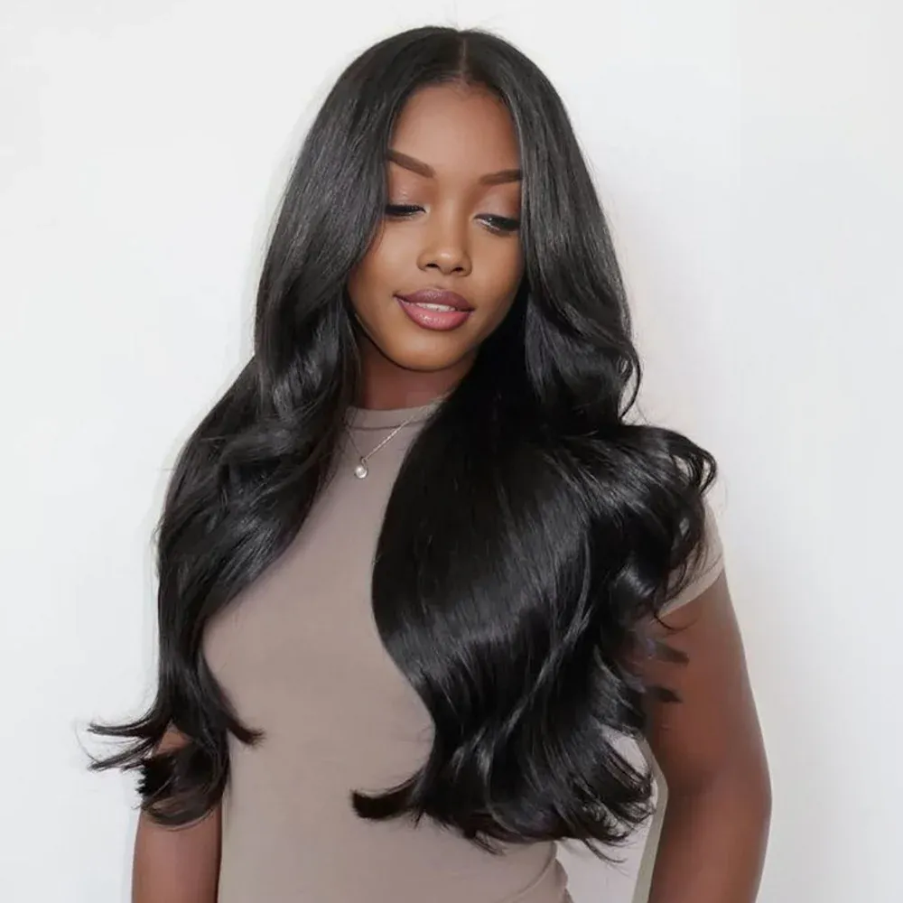 Onime Upgraded Seamless Clip in Hair Extensions Super Flat Body Wave Human Hair