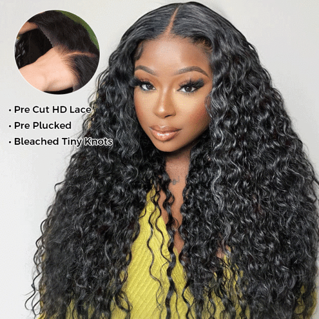 Water Wave Pull Go Drawstring Glueless 6×5 13×6 PartingMax HD Lace Frontal Human Hair Wig
