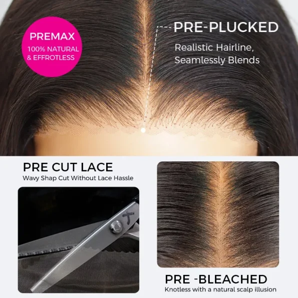 Water Wave Pull Go Drawstring Glueless 6×5 13×6 PartingMax HD Lace Frontal Human Hair Wig