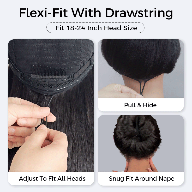 Water Wave Pull Go Drawstring Glueless 6×5 13×6 PartingMax HD Lace Frontal Human Hair Wig