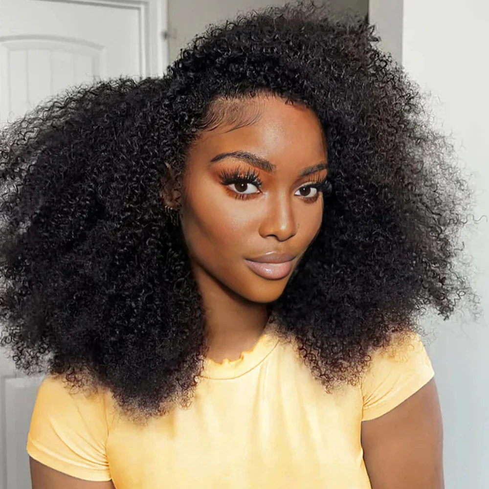 Onime Seamless Clip in Hair Extensions Super Flat Kinky Curly Real Human Hair