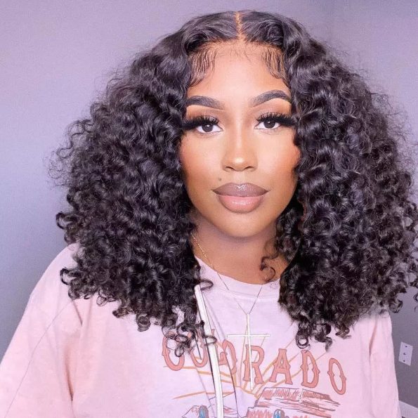 Wear Go Pre-Cut Lace Short Bouncy Curly wig Upgrade 6×5 Lace Deep Curly Glueless Wig