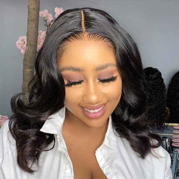 Wear Go Short Loose Wave 6×5 Lace Wig Barrel Curls Glueless Wig Pre Cut Lace 180% Density