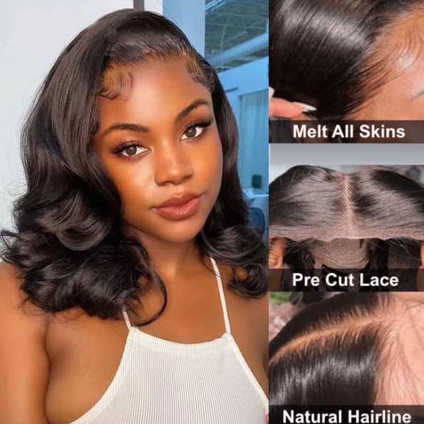 Wear Go Short Loose Wave 6×5 Lace Wig Barrel Curls Glueless Wig Pre Cut Lace 180% Density