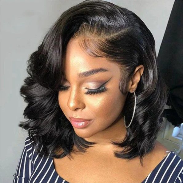 Trendy Short Loose Curl Side Part Human Hair Wig 6×5 Pre Cut HD Lace Glueless Wig