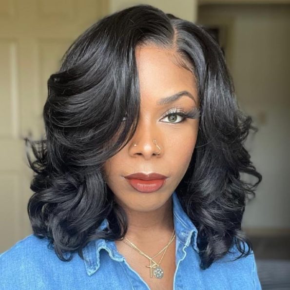 Trendy Short Loose Curl Side Part Human Hair Wig 6×5 Pre Cut HD Lace Glueless Wig