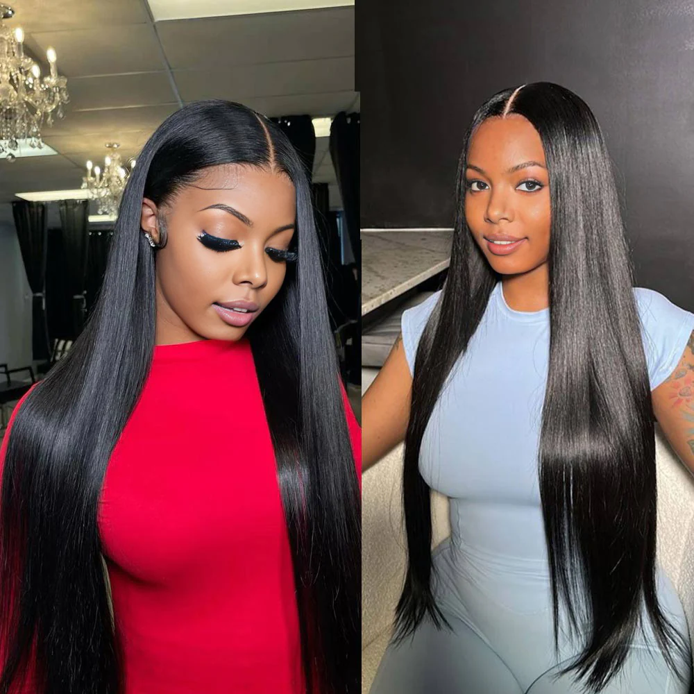 Onime Seamless Clip in Hair Extensions Super Flat Silky Straight Real Human Hair