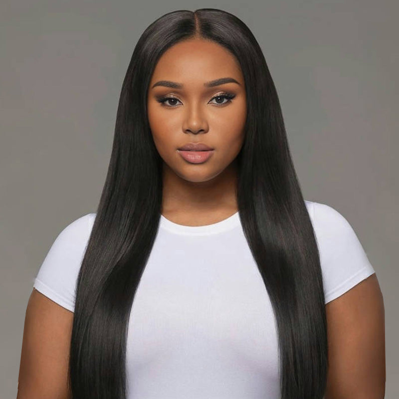 Onimehair™ Soft Natural Black Straight Feather Crochet Braid Human Hair Extensions