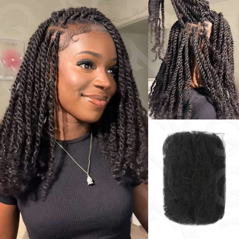 Onimehair™ 3 In 1 Afro Kinky Bulk Three Colors #32/16/613 Human Hair For Braiding Dreadlock Hair - Onime Hair