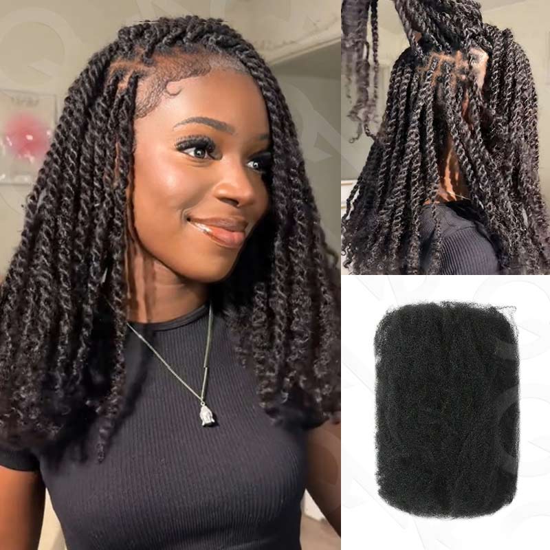 Onimehair™ Flawless Mini Twist With Soft Afro kinky Bulk Human Hair For Braiding Dreadlock