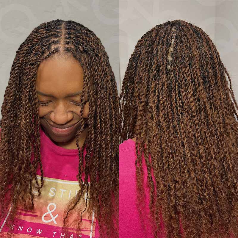 Onimehair™ Mixed Color #4/30 Afro Kinky Bulk Highlights #27/30 Human Hair - Onime Hair