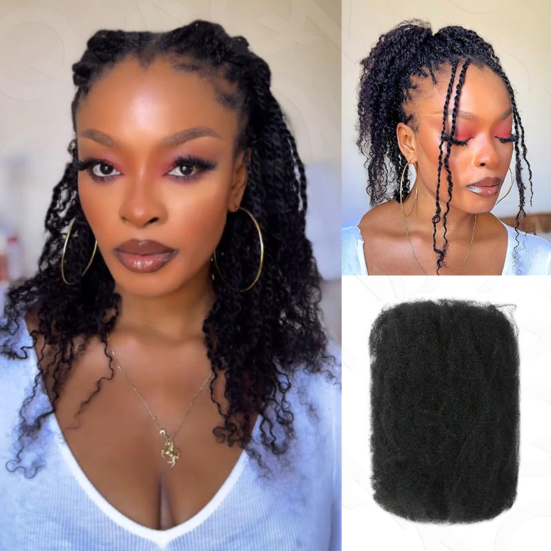 Onimehair™ Type 4C Afro Kinky Bulk Braiding Human Hair Extensions For Black Women