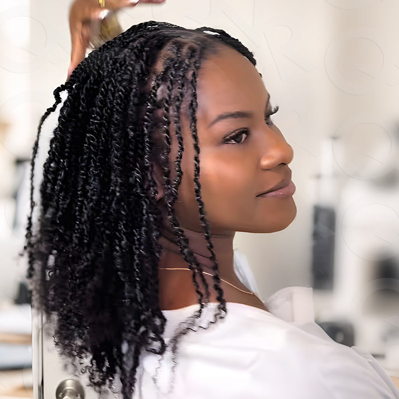 Onimehair™  Upgraded Kinky Bulk Natural Black hair 4a/3c Extensions